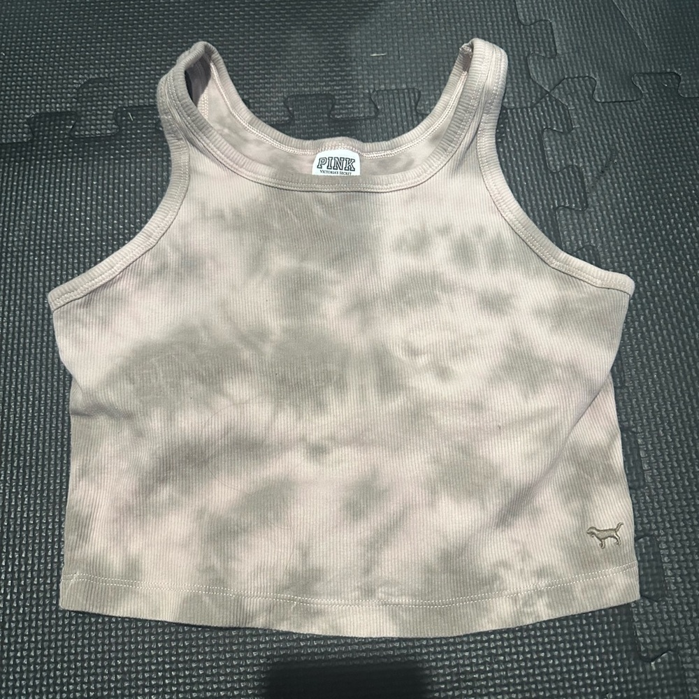 PINK Victoria's Secret Beige Tie-Dye Tank Top